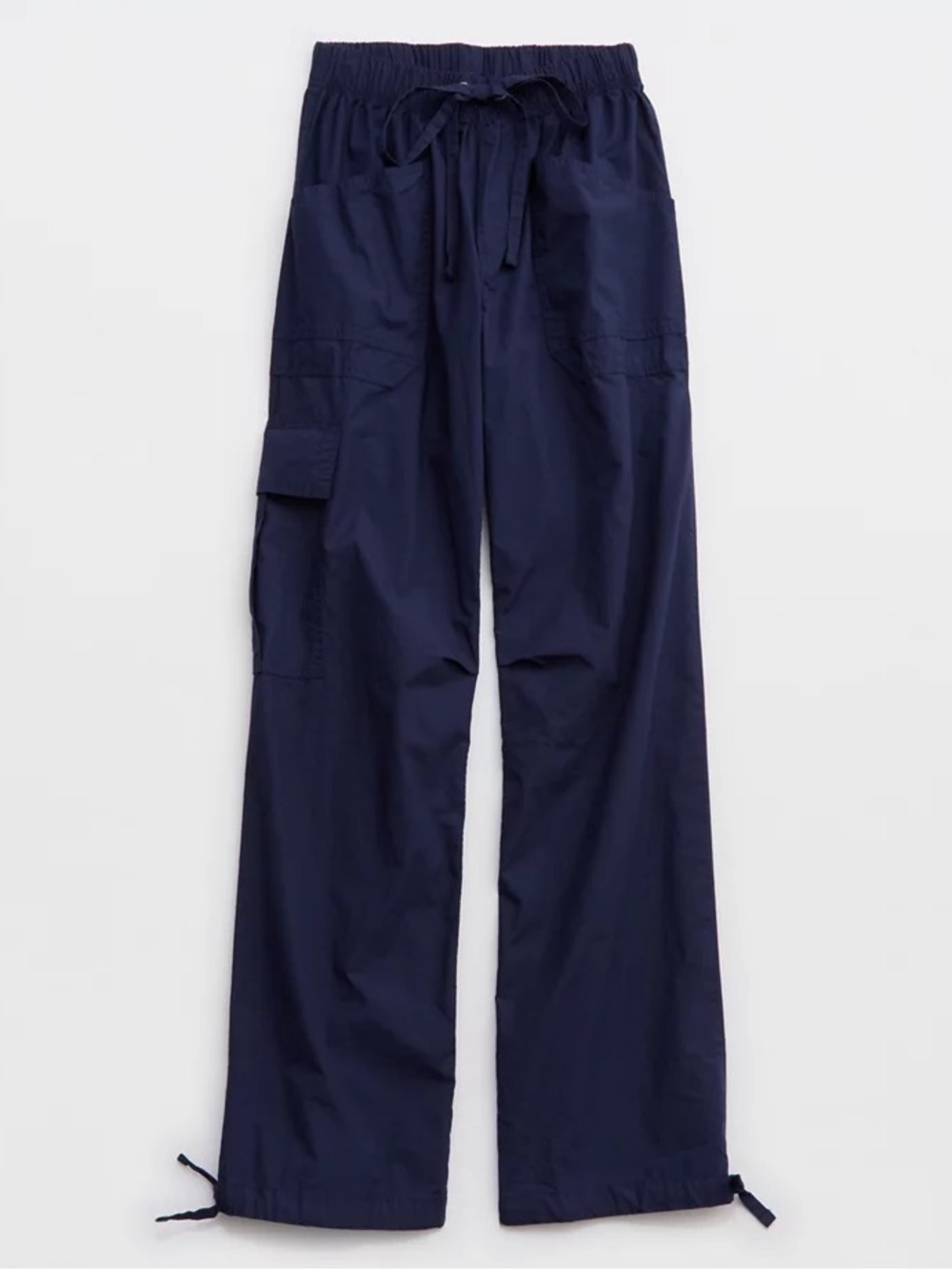 Y2K NWT NEW Aerie Avenue Baggy Cargo Pant Navy Blue High Waist Cotton S Poplin